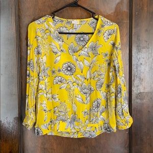 Long sleeve yellow floral top